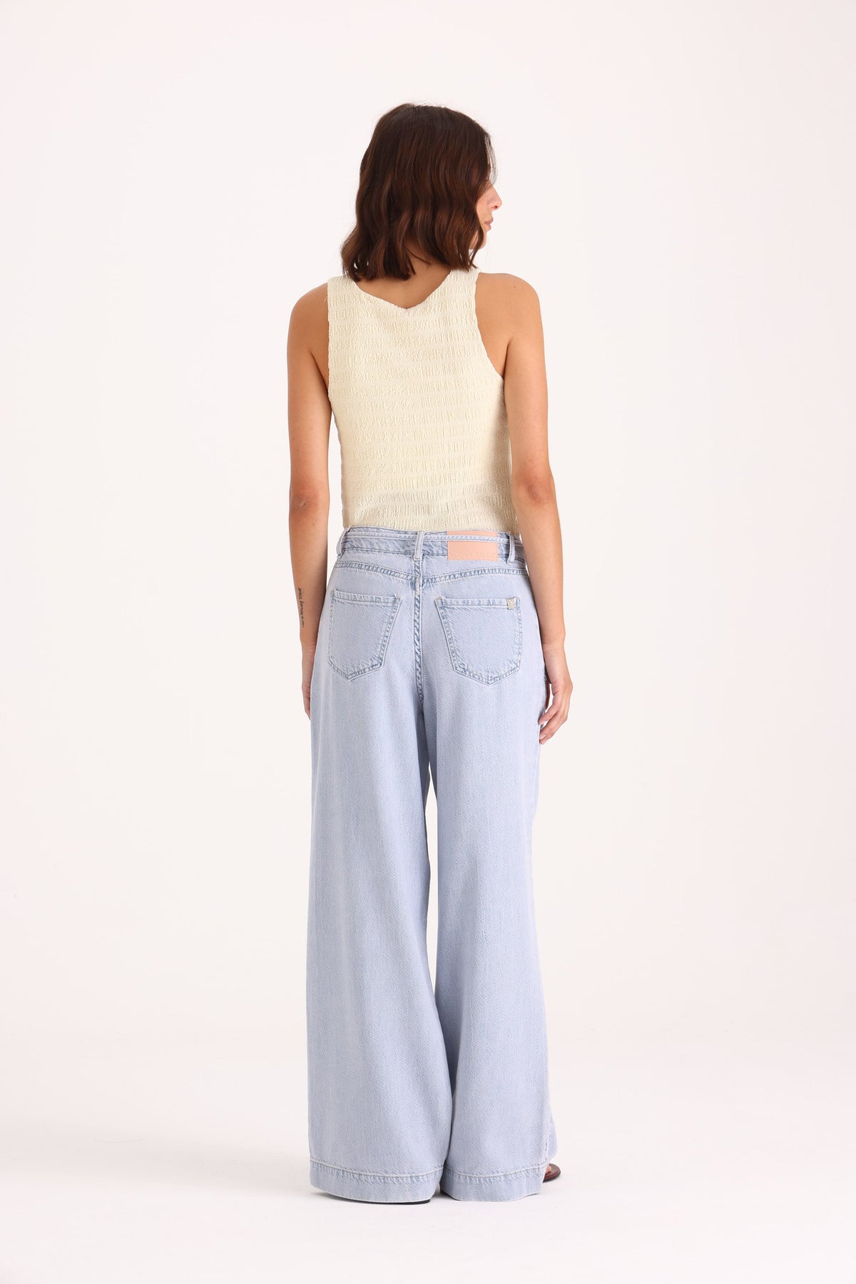 Y005 WIDE LEG T.ALTO BLEACH ROSADO