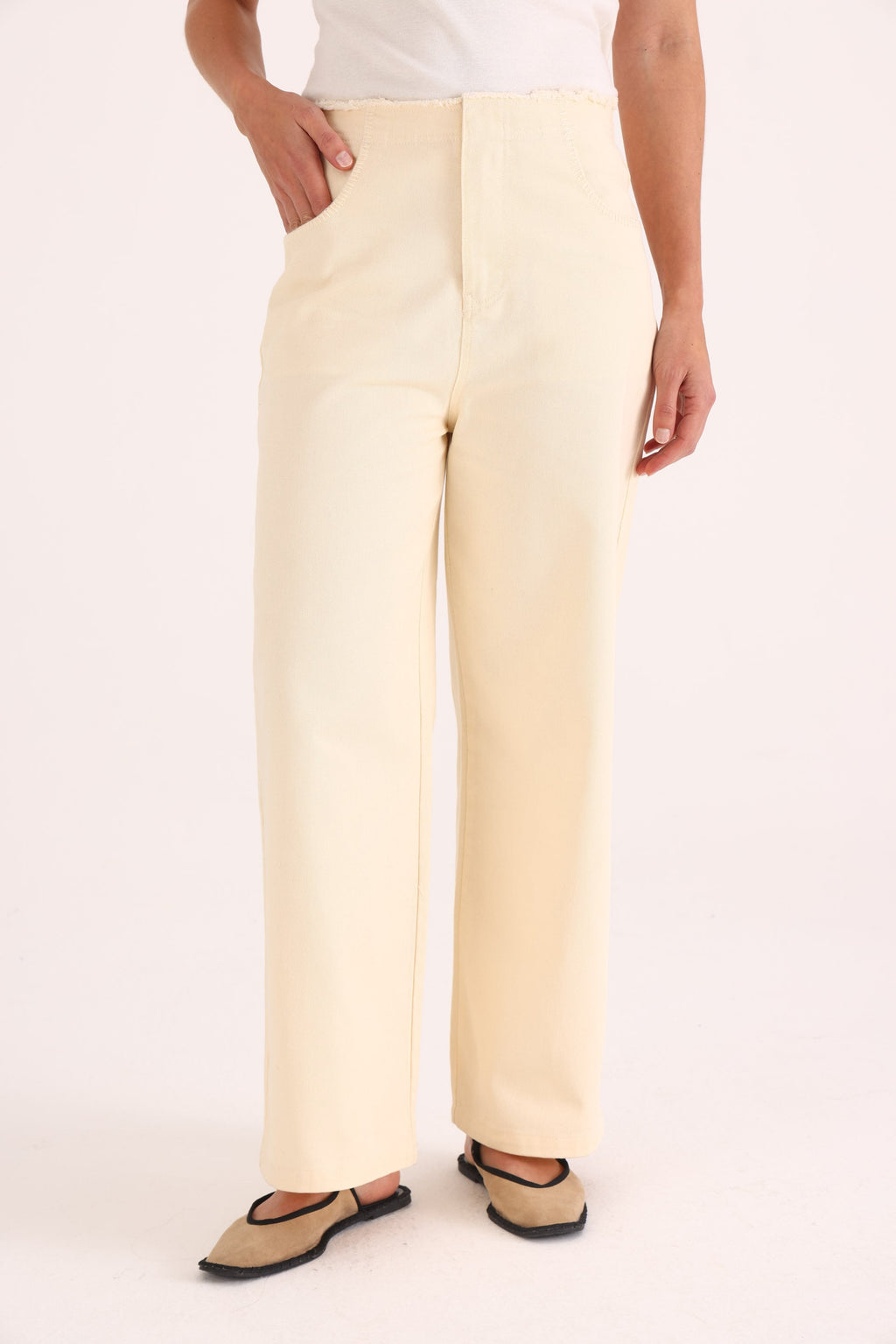 Y005 WIDE LEG T.MEDIO BORDADO DURAZNO