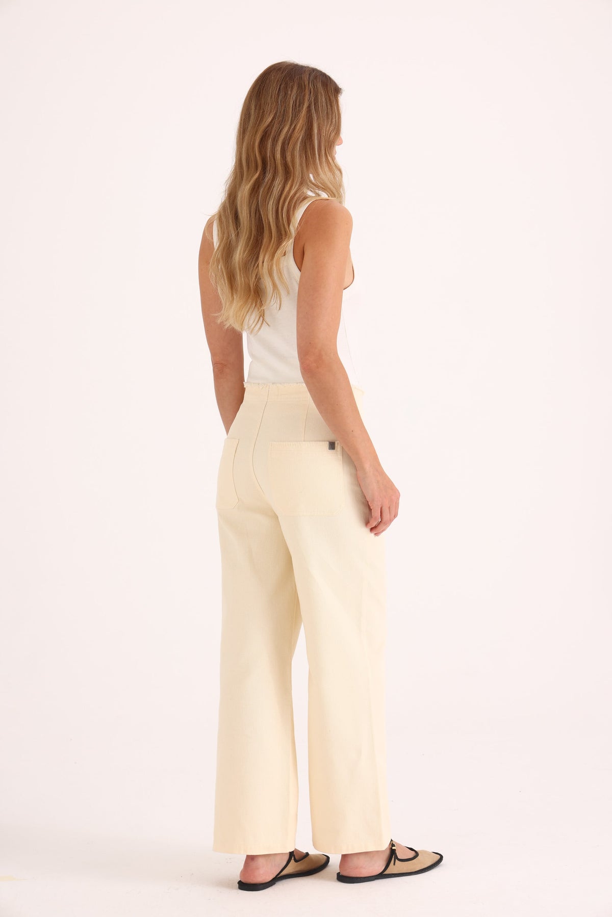Y005 WIDE LEG T.MEDIO BORDADO DURAZNO