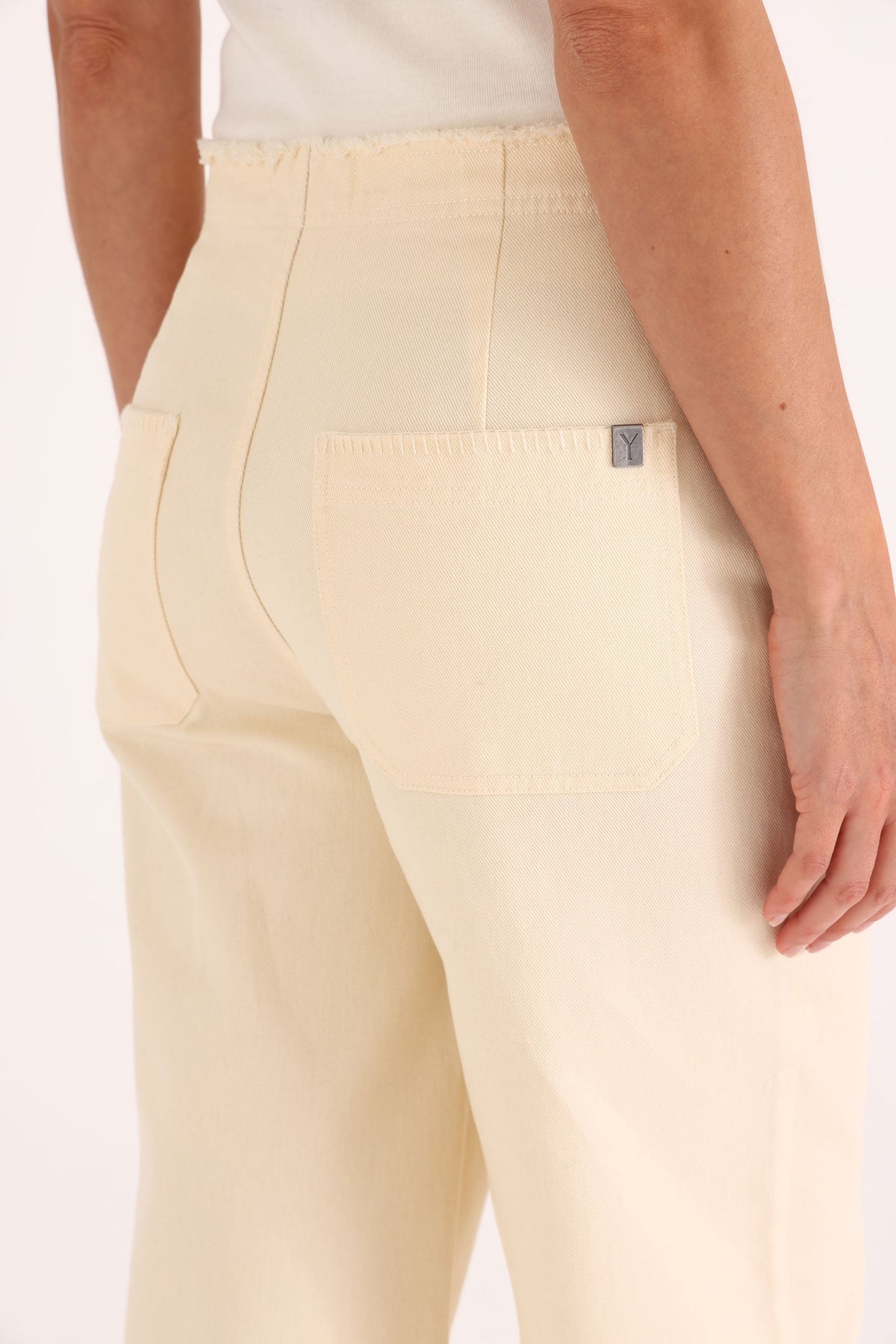 Y005 WIDE LEG T.MEDIO BORDADO DURAZNO