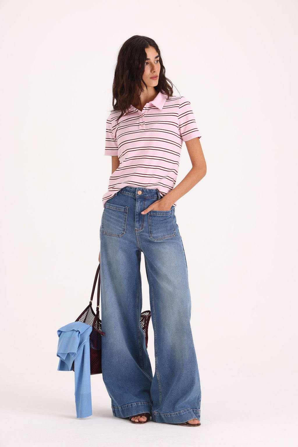 Y005 WIDE LEG T.ALTO MID BLUE