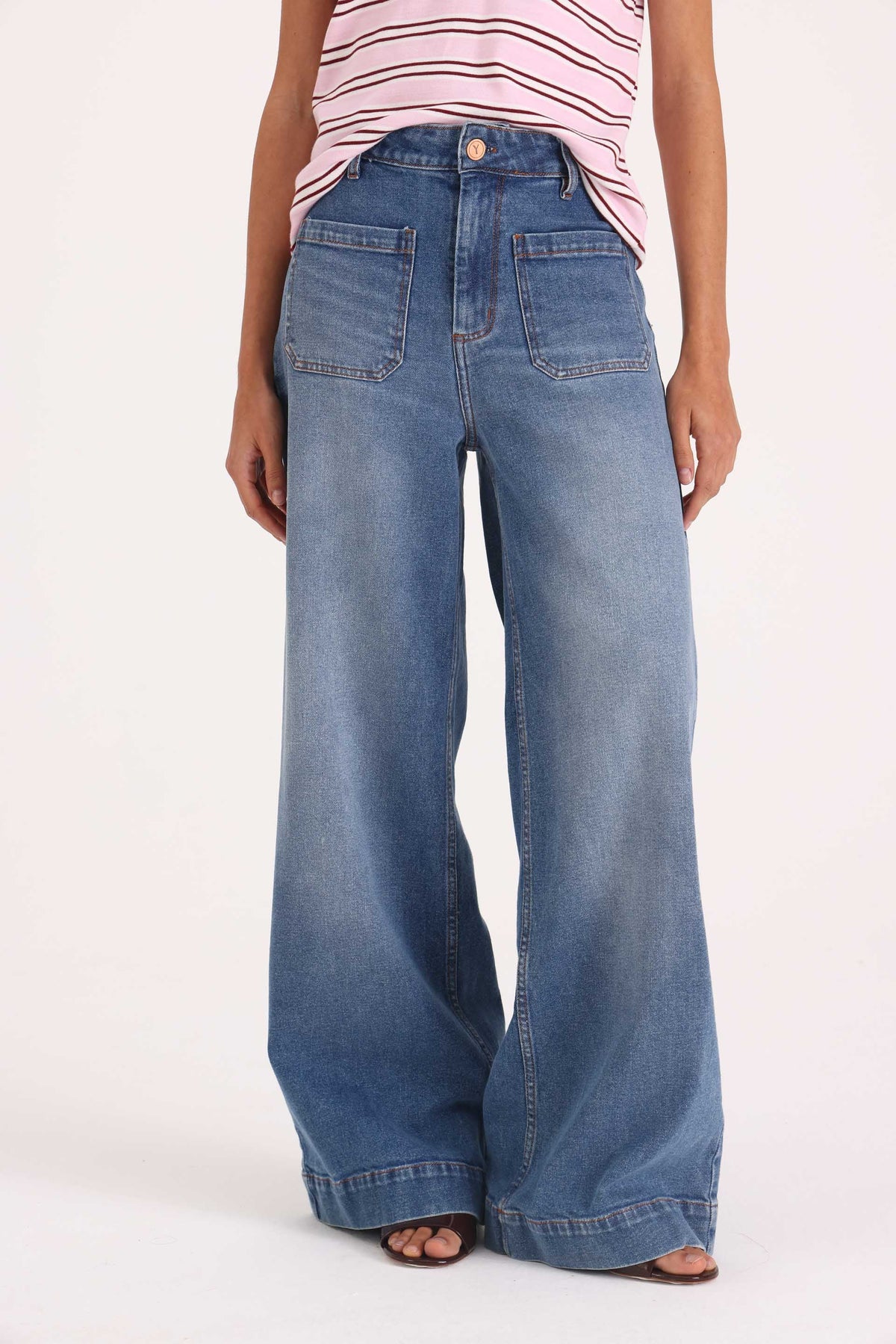 Y005 WIDE LEG T.ALTO MID BLUE