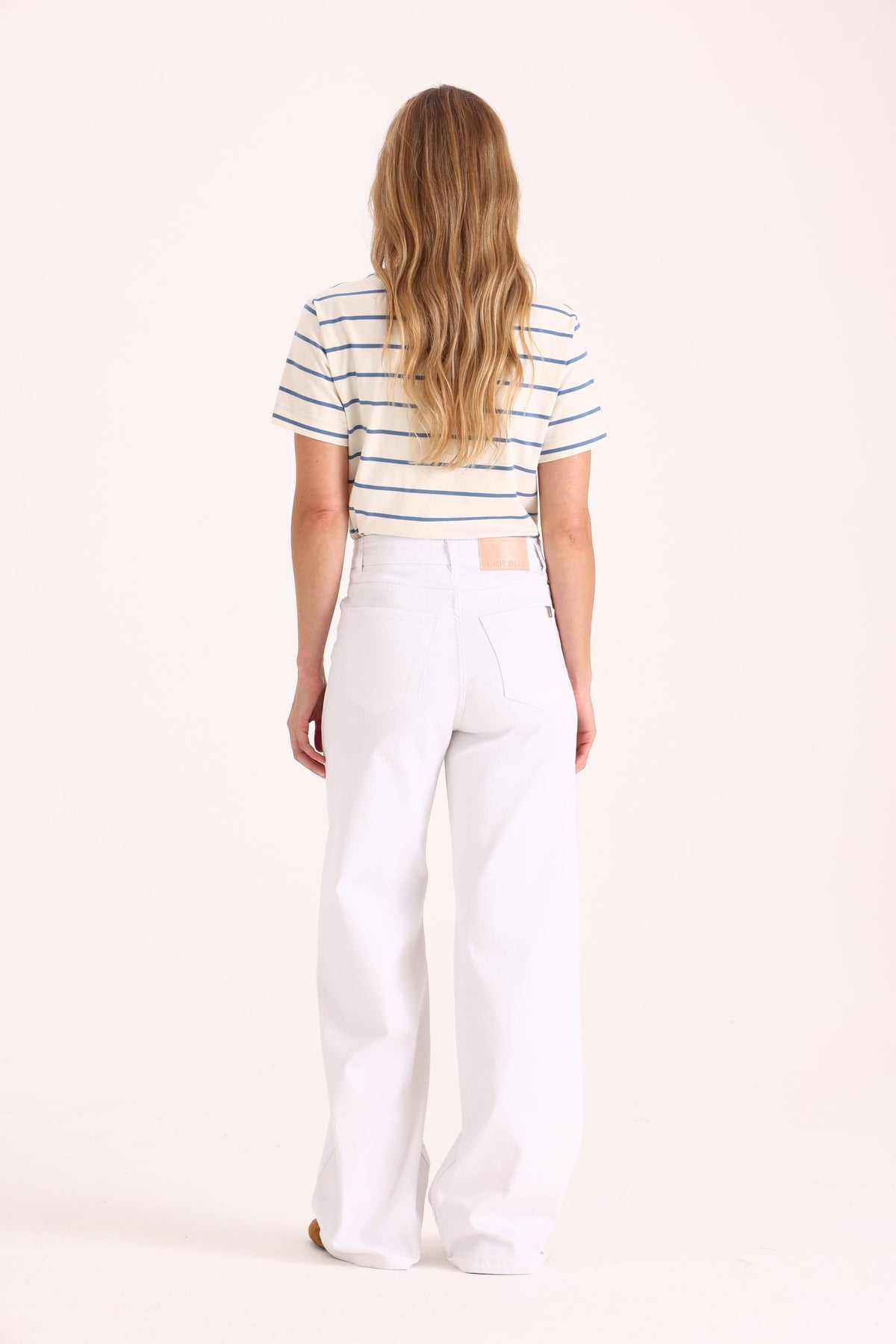 Y005 JEAN WIDE LEG T.ALTO WHITE
